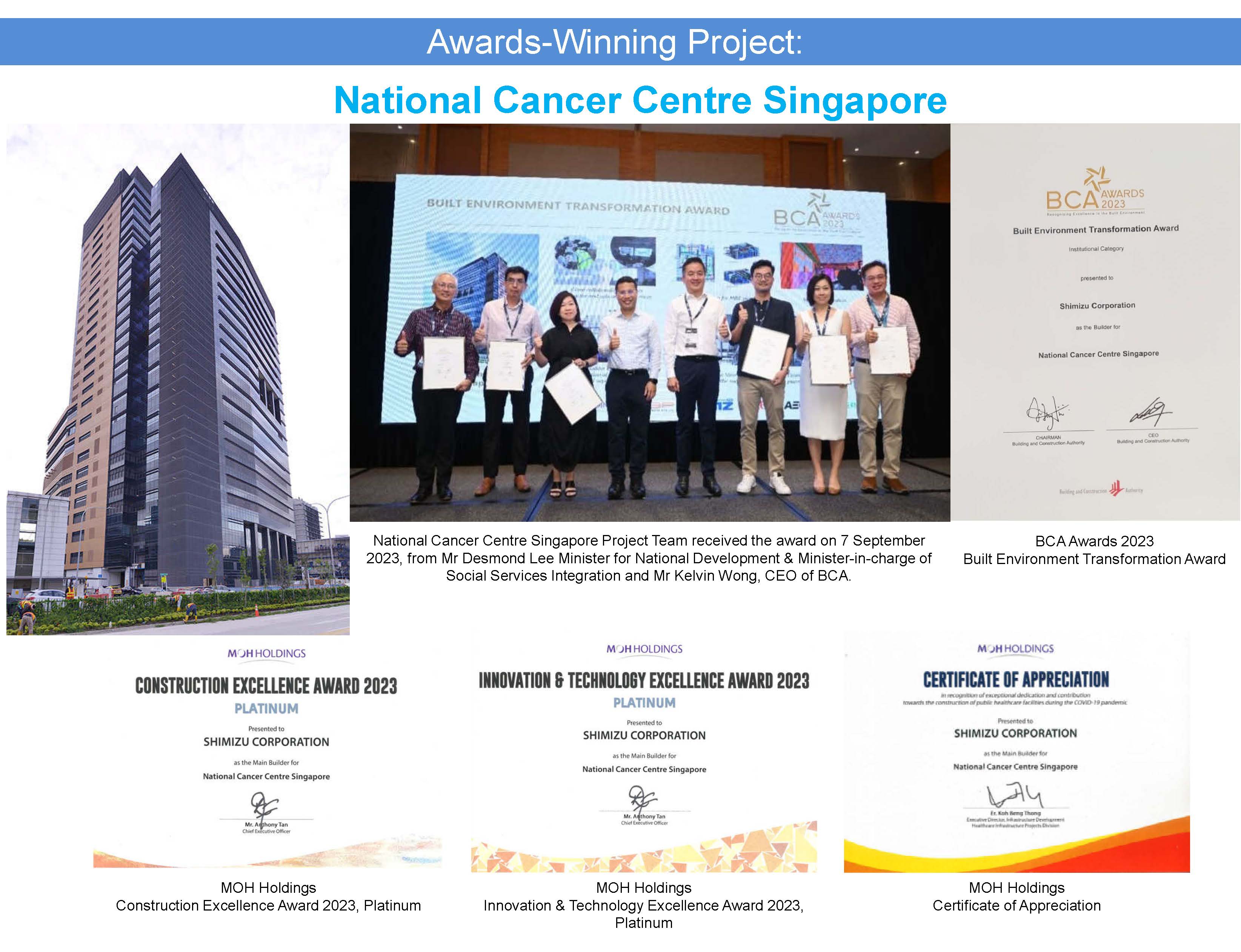 Award: National Cancer Centre Singapore, an award-winning project 