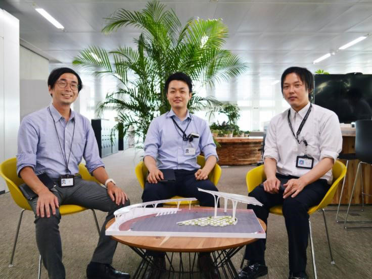 负责本次项目的设计总部成员，左起为谷泰人、山口真吾、川口学。