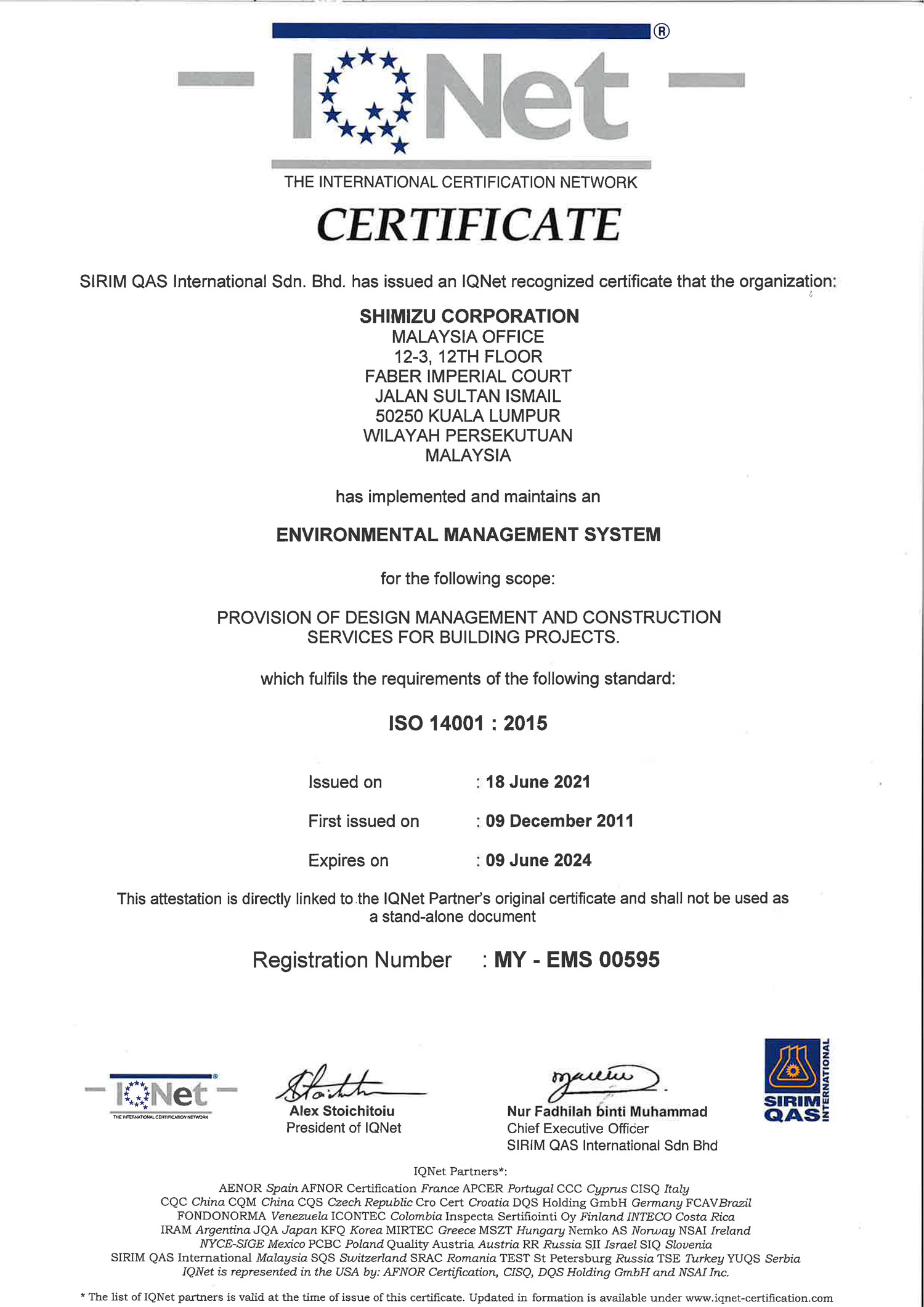 Environmental Management Systems - ISO 14001 2015 (IQNet)